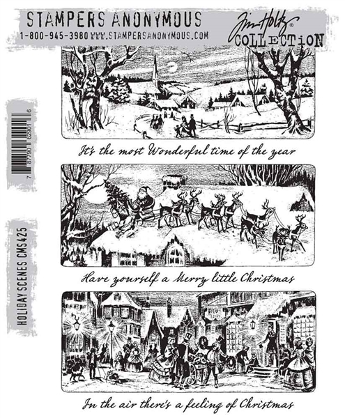 Stampers Anonymous Tim Holtz Stamp Set - Holiday Scenes CMS425