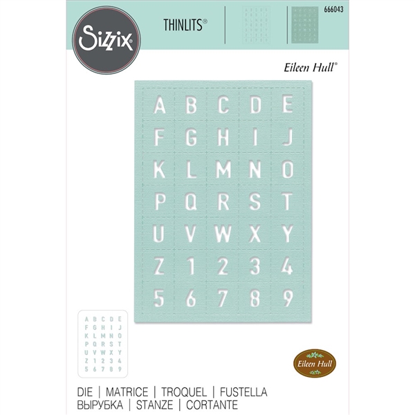 Sizzix Thinlits Dies - Tile Alphanumeric by Eileen Hull 666043