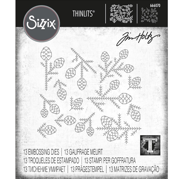 Sizzix Tim Holtz Thinlits Dies - Pine Patterns 666070