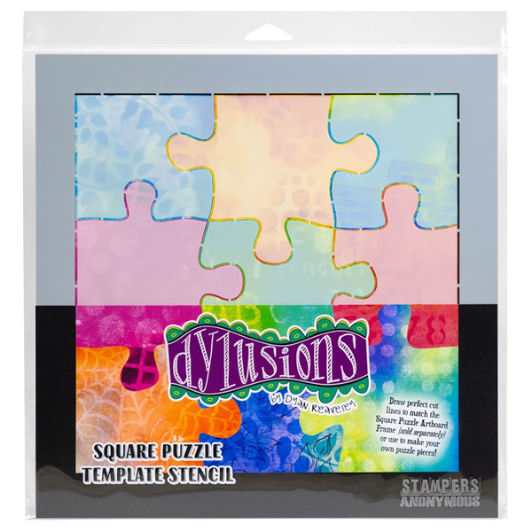 Dylusions Stencil Square Puzzle Template DYPZS