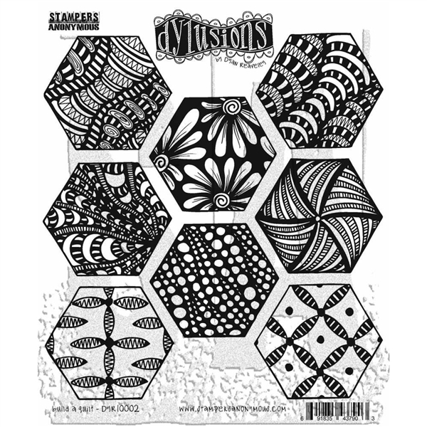 Stampers Anonymous Dyan Reaveley's Dylusions Cling Mount Stamps: Build a Quilt  DYR10002