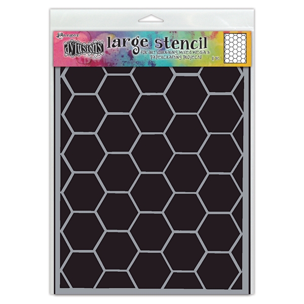 Ranger Dylusions Stencil, Large - Hexicomb DYS85058