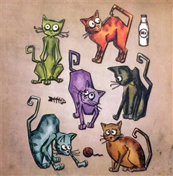 Sizzix Framelits Die Set - Crazy Cats by Tim Holtz 661209