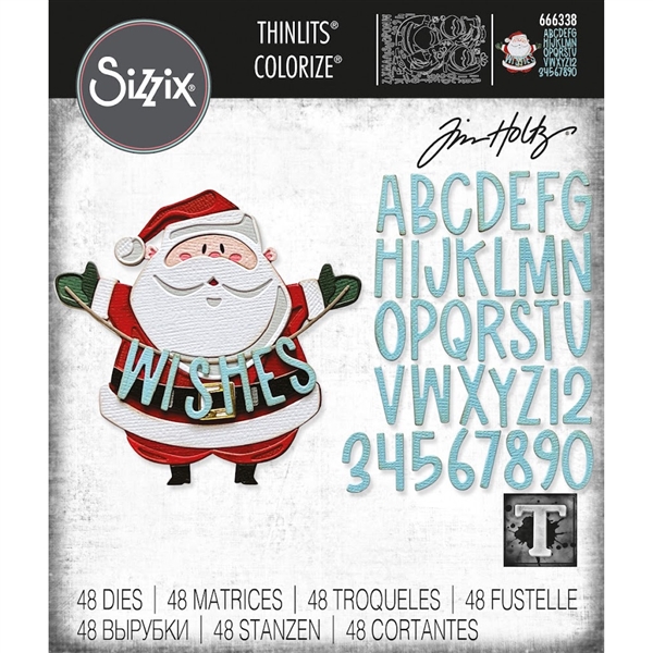 Sizzix Tim Holtz Christmas 2023 Thinlits Die Set - Santa Greetings,  Colorize 666338
