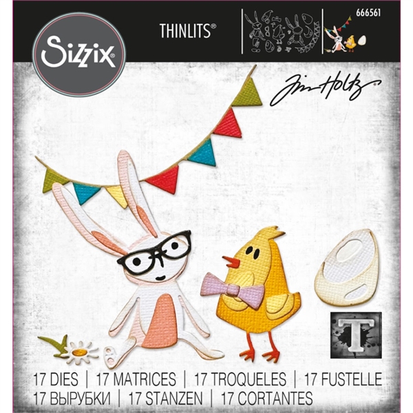 Sizzix Tim Holtz Vault 2024 Thinlits Die Set - Bunny + Chick 666561