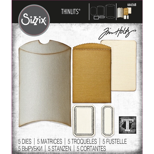 Sizzix Tim Holtz Vault 2024 Thinlits Die Set - Pillow Box + Bag 666568