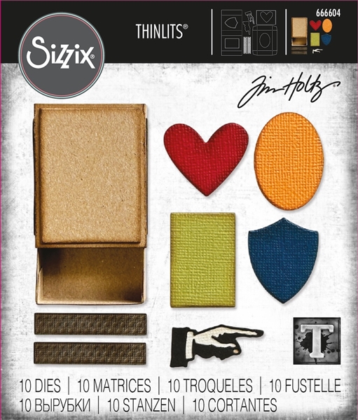 Sizzix Thinlits Die Set 10PK â€“ Vault Matchbox by Tim Holtz 666604
