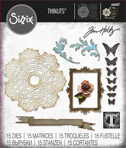 Sizzix Thinlits Die Set 15PK â€“ Vault Boutique by Tim Holtz 666607