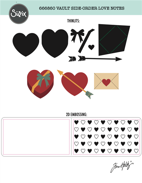 Sizzix Vault Side Order Love Notes by Tim Holtz 666860