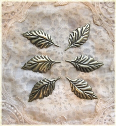 Bronze Leaf Embellishments - Set of 6