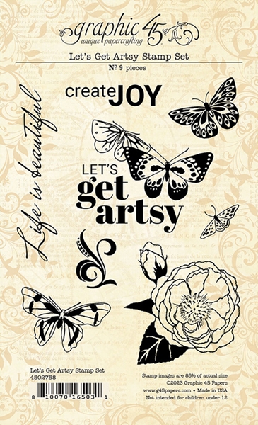 Graphic 45 - Let's Get Artsy 4x6 Stamp Set 4502758