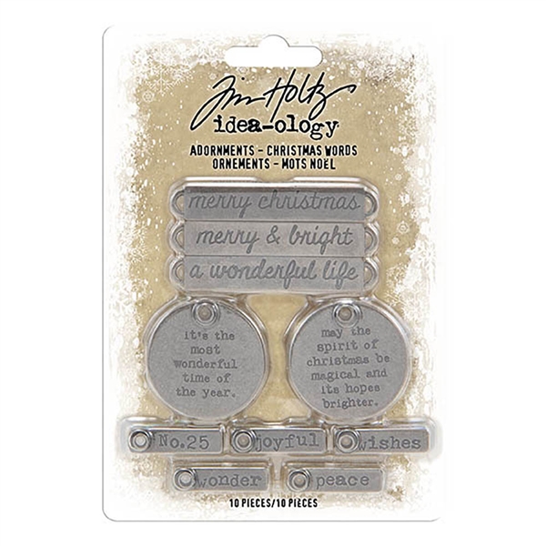 Tim Holtz Idea-ology Adornments, Christmas Words TH93991