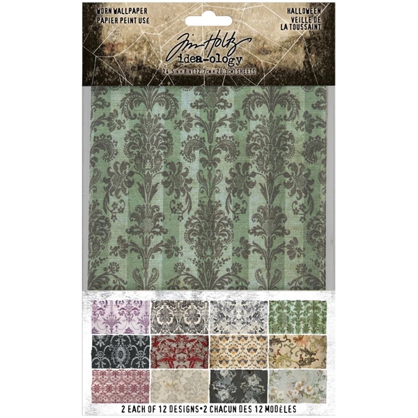 Tim Holtz Idea-ology Worn Wallpaper - Halloween TH94058