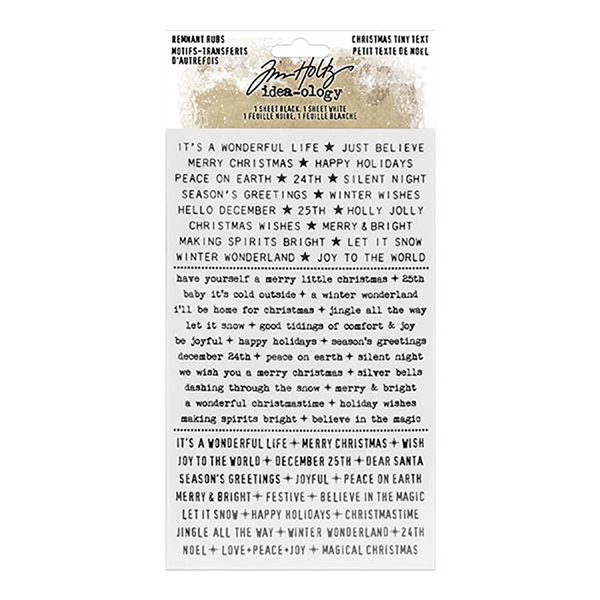 Tim Holtz Idea-ology Remnant Rubs Christmas Tiny Text TH94096