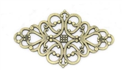 Antiqued Bronze Filigree Pieces - Set of 4