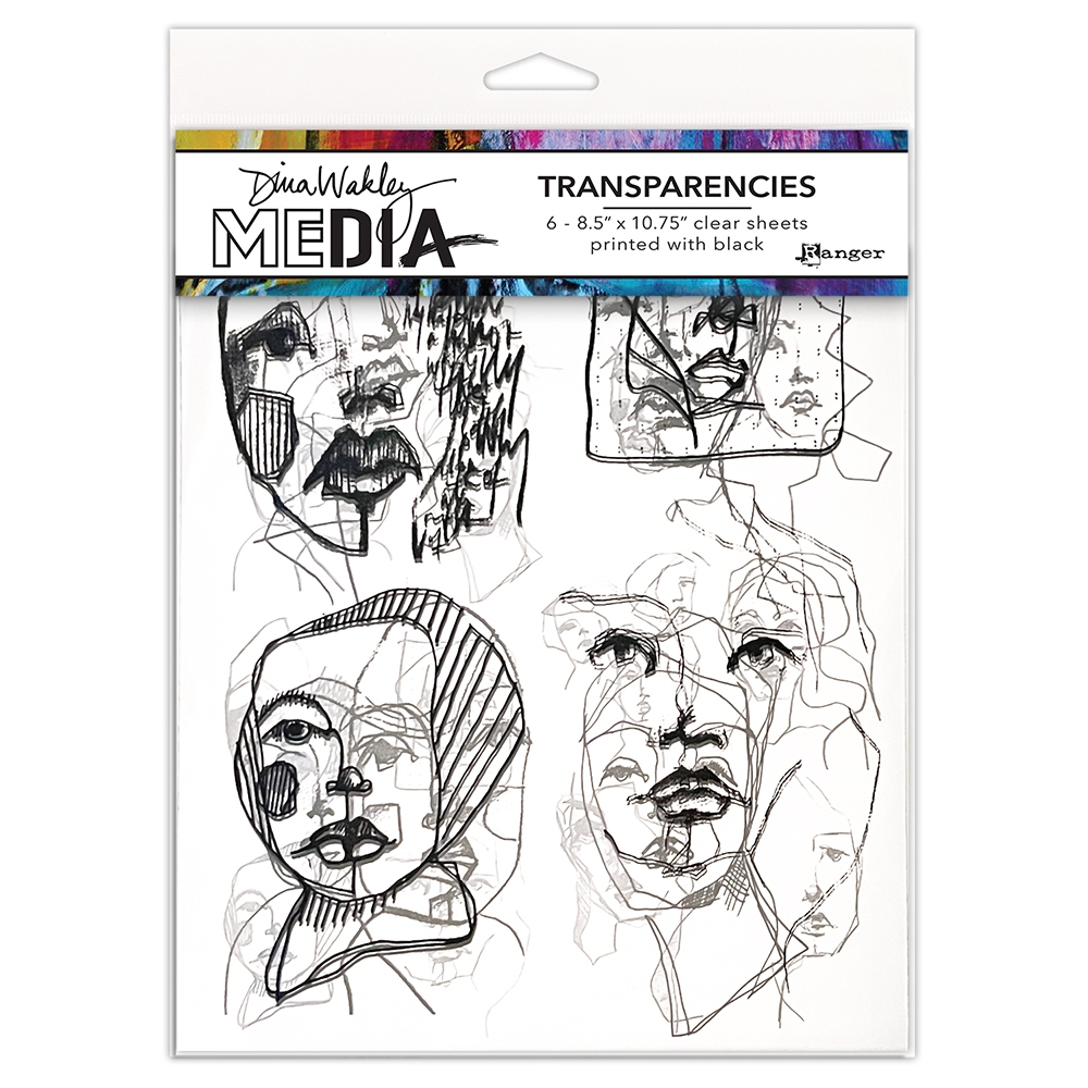 Ranger Dina Wakley MEdia Transparencies Abstract Portraits Set 2