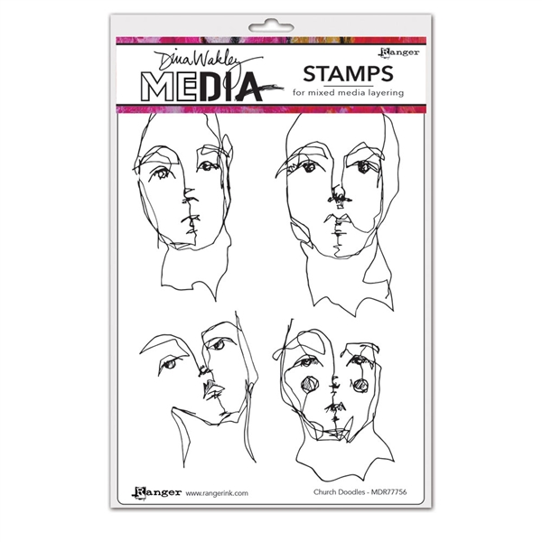 Ranger Dina Wakley MEdia Stamps - Church Doodles MDR77756