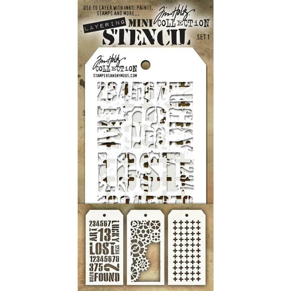 Stampers Anonymous Tim Holtz Mini Layering Stencils Set 1 MST001