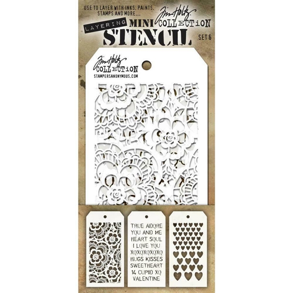 Stampers Anonymous Tim Holtz Mini Layering Stencils Set 6 MST006