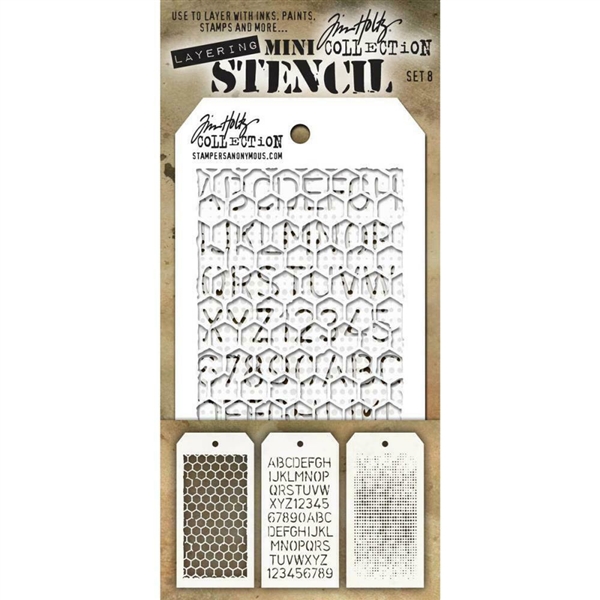 Stampers Anonymous Tim Holtz Mini Layering Stencils Set 8 MST008