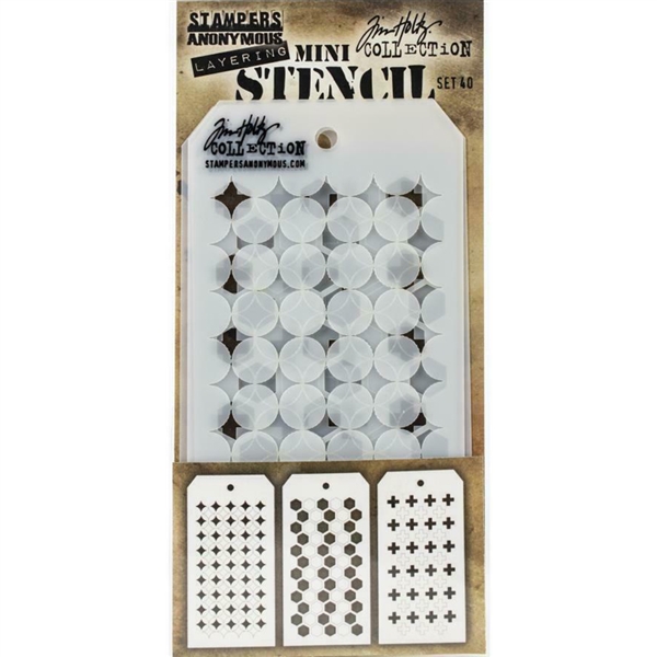 Stampers Anonymous Tim Holtz Mini Layering Stencil Set #40 MST040