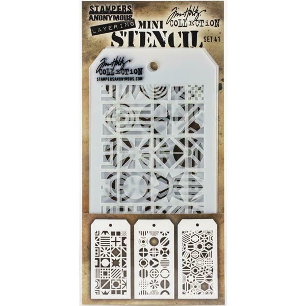 Stampers Anonymous Tim Holtz Mini Layering Stencil Set #41 MST041