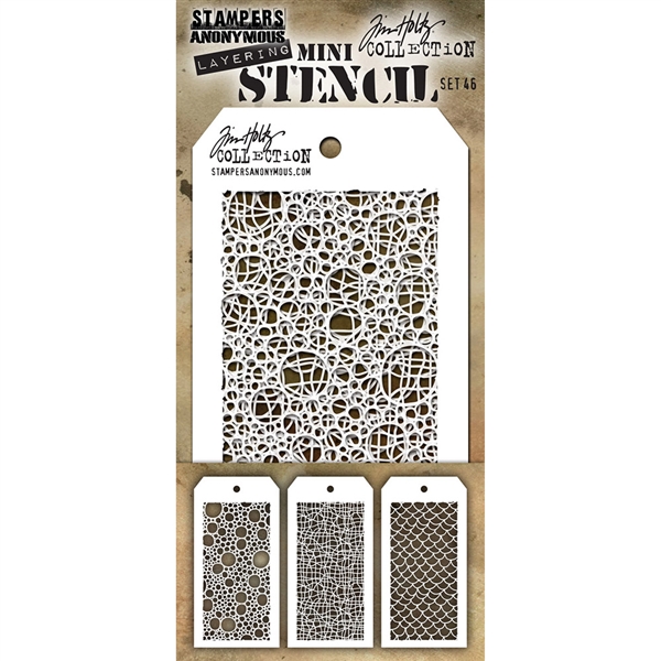 Stampers Anonymous Tim Holtz Mini Layering Stencils Set #46  MST046