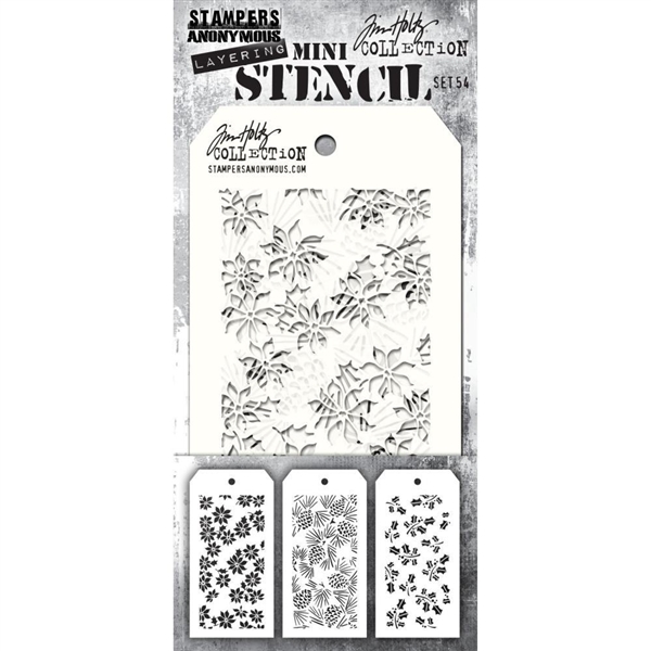 Stampers Anonymous Tim Holtz Layering Stencil - Hollyberry THS165