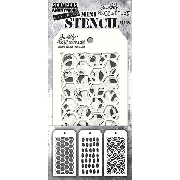 Stampers Anonymous Tim Holtz Mini Layering Stencils Set - MST055