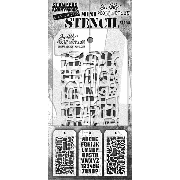 Stampers Anonymous Tim Holtz Mini Layering Stencil Set MST058
