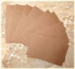 Dark Brown Mini Kraft Envelopes (Coin Envelopes) - Set of 10