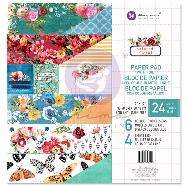 Prima Marketing Painted Floral - 12x12 Paper Pad 656249