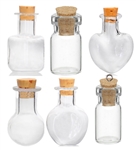 Set of 6 Tiny Clear Glass Vials