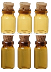 Set of 6 Amber Bottles