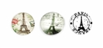 Paris Glass Dome Cabochons - Set of 3