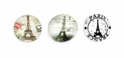 Paris Glass Dome Cabochons - Set of 3