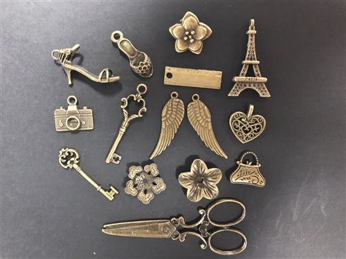 Sweet & Small - A Set of Antiqued Bronze Charms for Jewelry Making