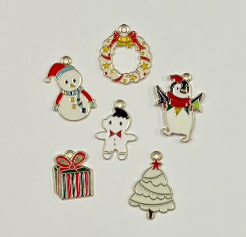 Enamel Christmas Charms - Set of 6