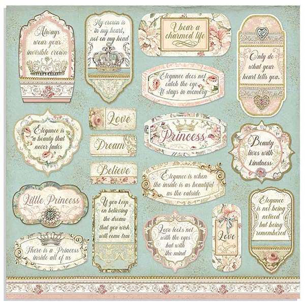 Stamperia LOVE STORY QUOTES SBB723 12X12 Scrapbook Paper