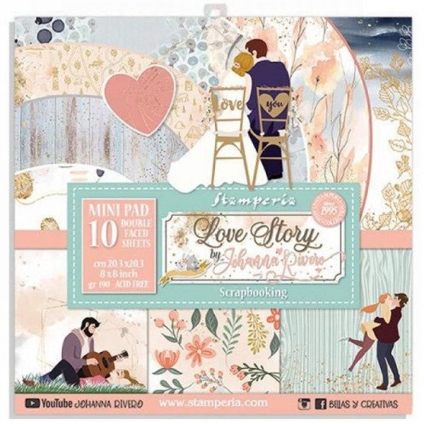 Stamperia Love Story - 8x8 Paper Pad SBBS22