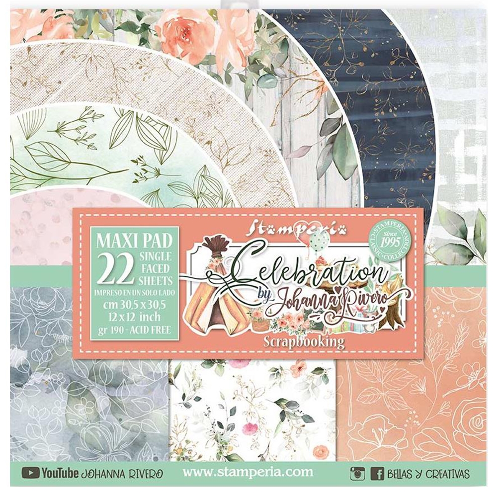 Stamperia Celebration - 12x12 Paper Pad SBBXLB11