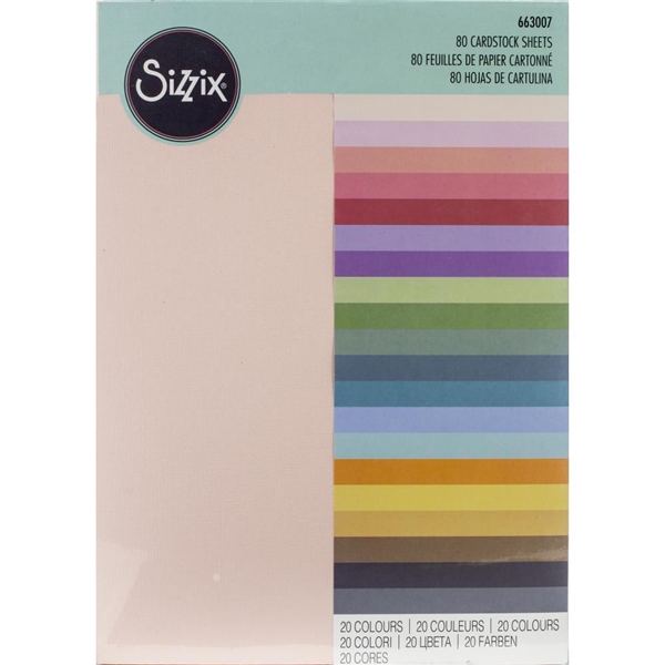 Sizzix Textured Cardstock Sheets A4 80/Pkg 663007