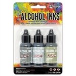 Ranger Tim Holtz Crossroads Alcohol Ink Kit (Gravel Flannel Chronicle) TAK86116