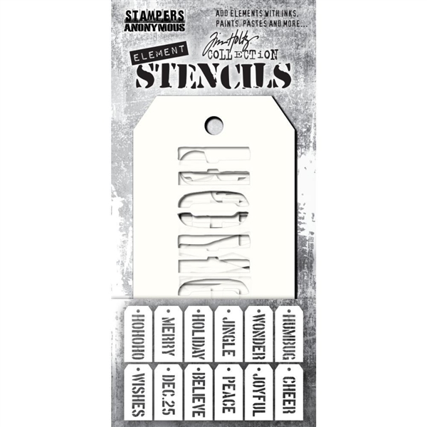 Stampers Anonymous Tim Holtz Elements Stencils - Christmas  THEST003