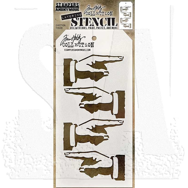 Stampers Anonymous Tim Holtz Layering Stencil - Direction THS088