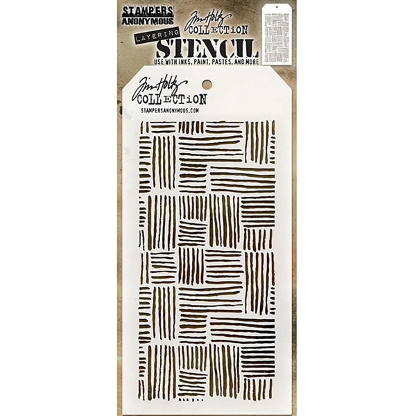 Stampers Anonymous Tim Holtz Layering Stencil - Thatched THS104