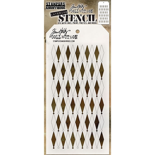 Stampers Anonymous Tim Holtz Layering Stencil - Shifter Diamonds THS110