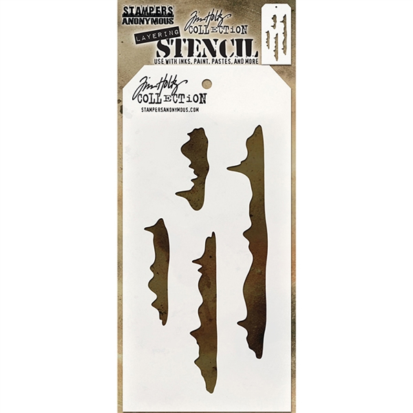 Stampers Anonymous Tim Holtz Layering Stencil - Snowcap THS114