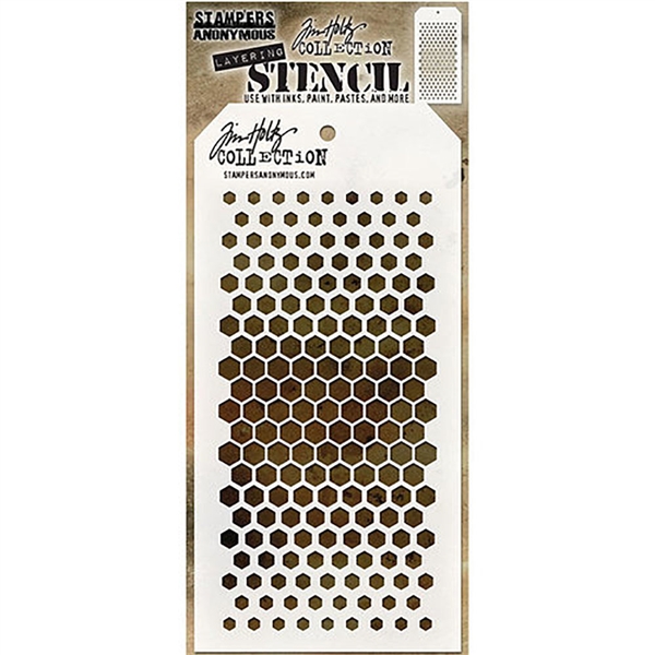 Stampers Anonymous Tim Holtz Layering Stencil - Gradient Hex THS117