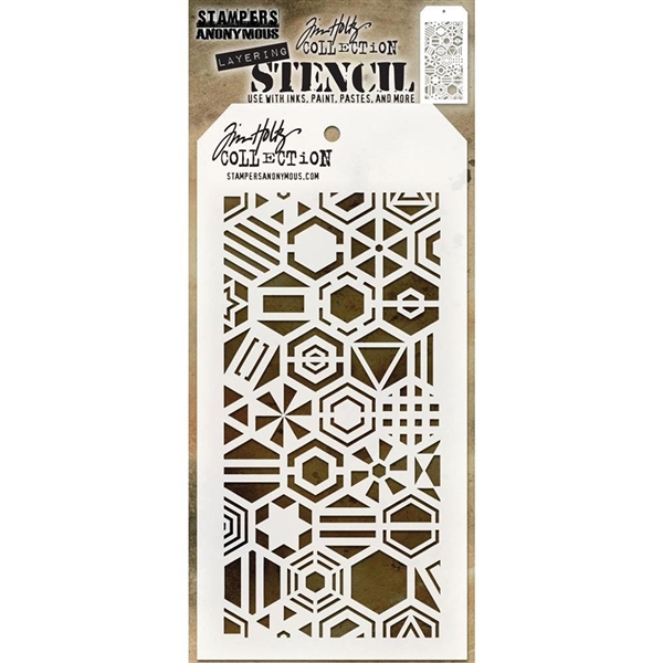 Stampers Anonymous Tim Holtz Layering Stencil - Patchwork Hex THS125